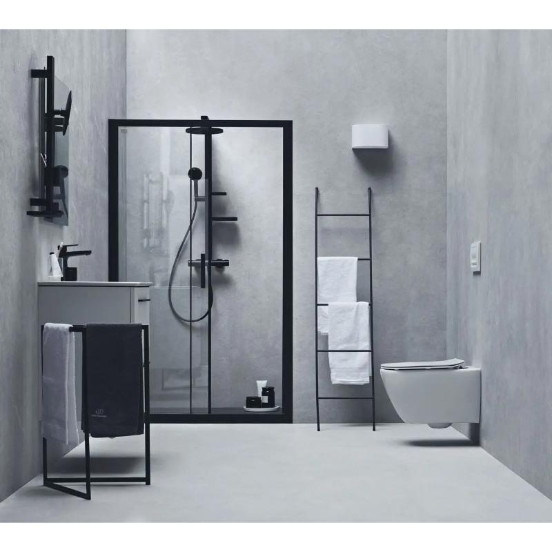 Coloană de duș termostatată Ideal Standard Ceratherm Alu+, 2 jeturi, negru mat